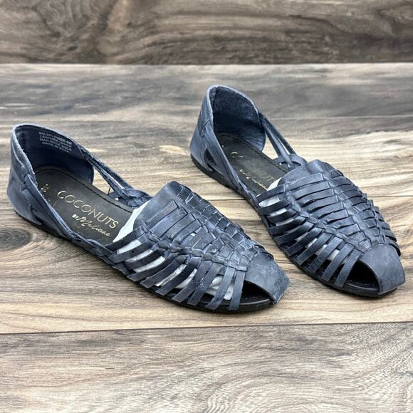 NIB Coconuts by Matisse 8M Fits Like 8.5M Wildflower Leather Huarache Sandals - Picture 4 of 10